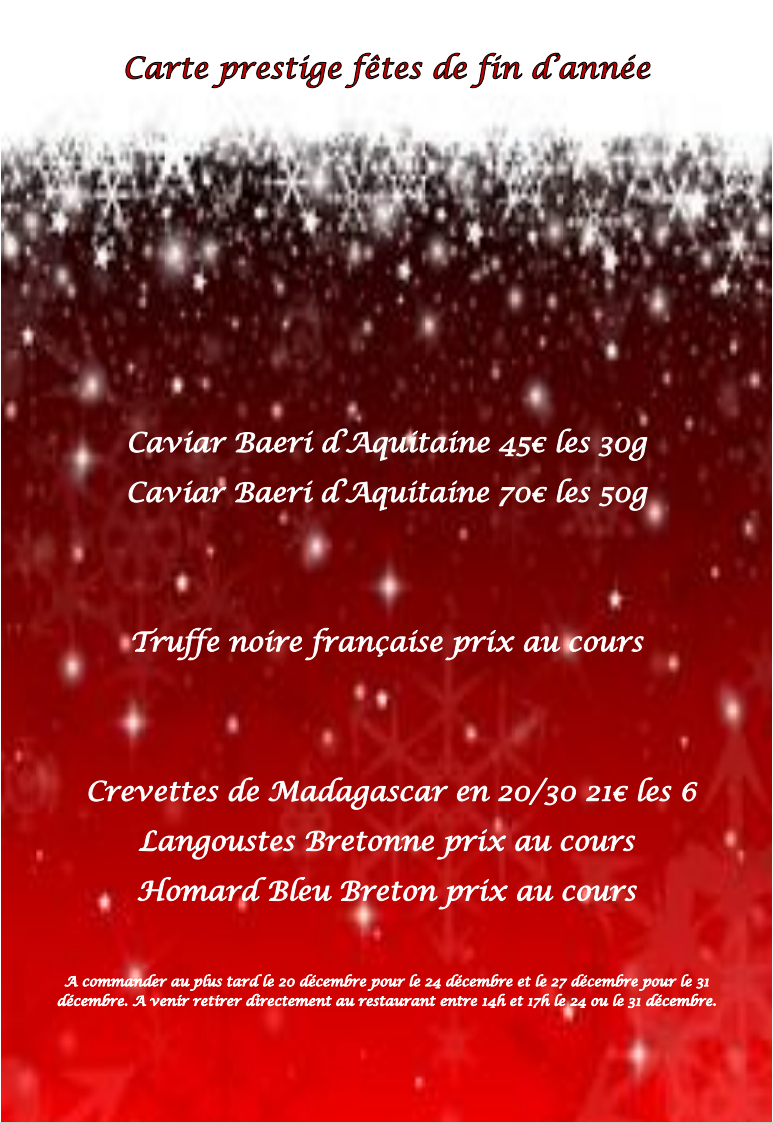 carte prestige fêtes de fin d'année